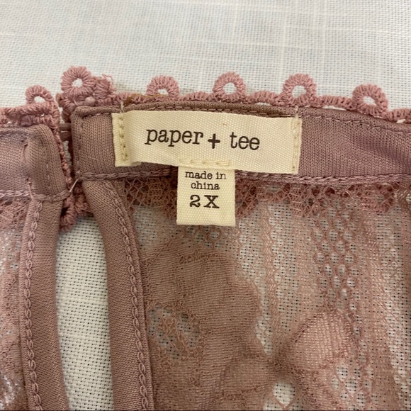 🆕 Boho Mauve Lace Tank Plus - Picture 5 of 13